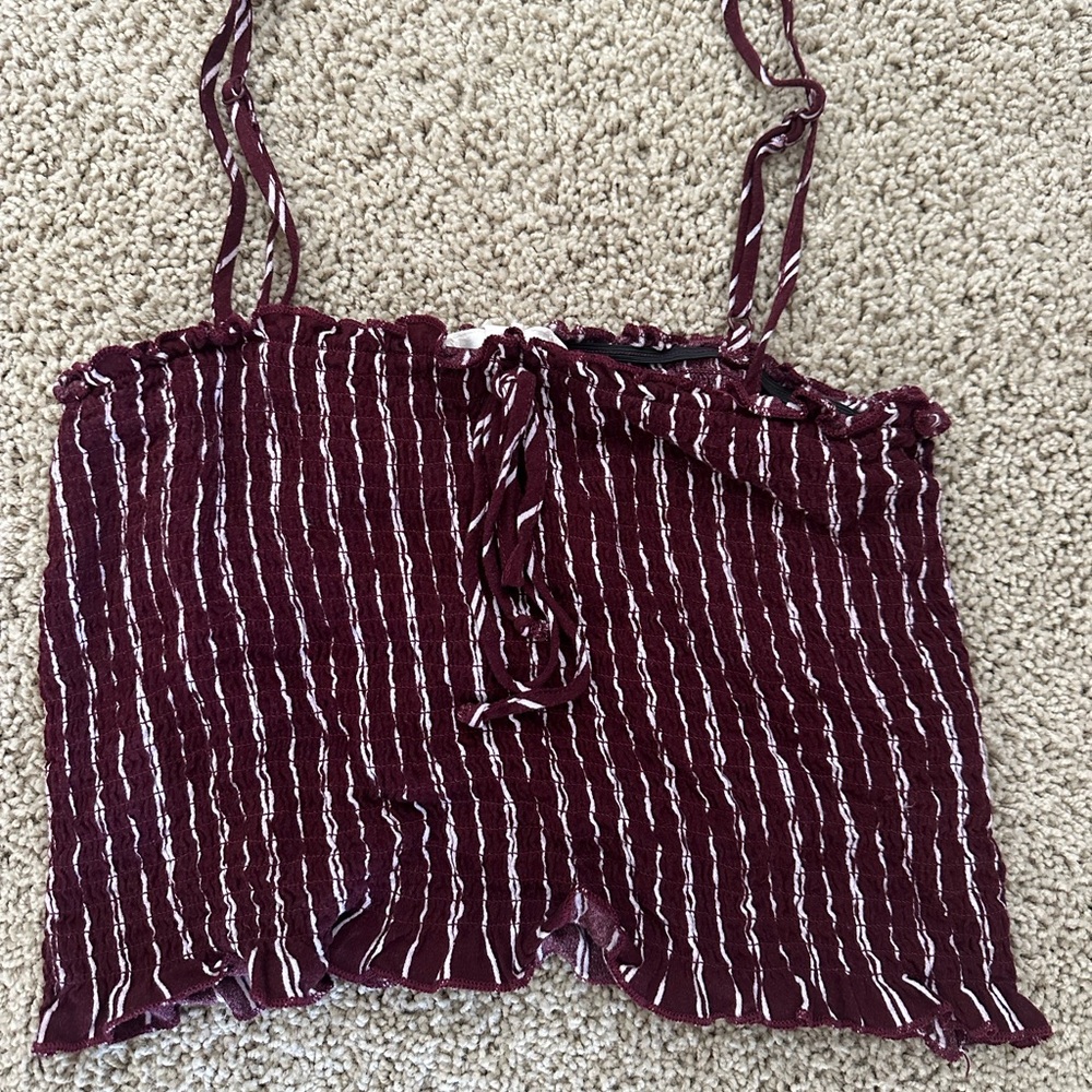 Maroon Striped Women's Top